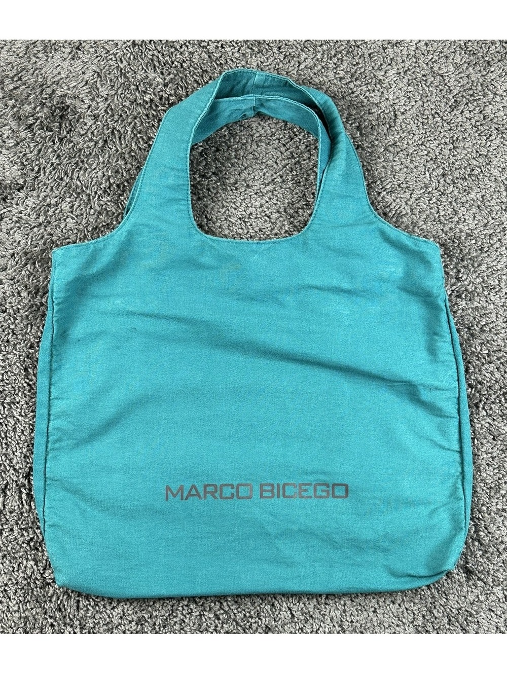 Marco Bicego Cotton Tote Bag Teal Blue Logo Reusable Shopping 19x23